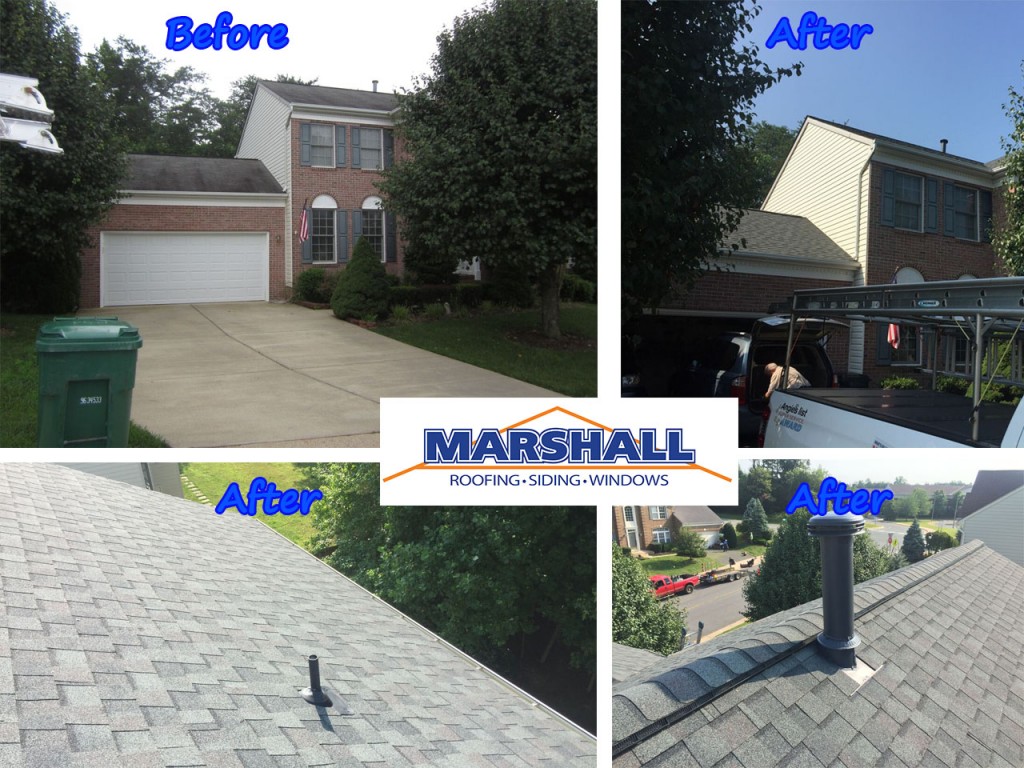 Marshall Roofing Northern VA Maryland Before After Picture