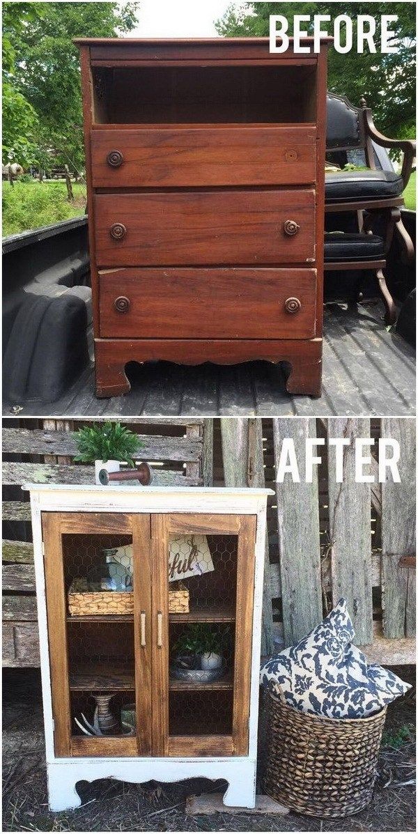 before and after cabinet